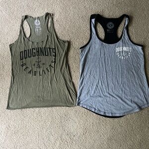 2 Doughnuts & Deadlift CrossFit workout tank tops